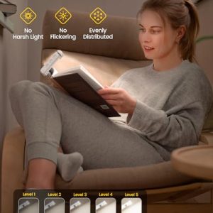 Glocusent Portable Book Light – Amber & Dimmable