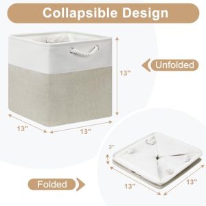 4-Pack 13″ Collapsible Fabric Storage Cubes w/ Rope Handles