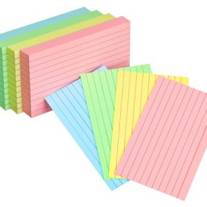 YIZUUN Colored Ruled Index Cards 3×5 – 200 Pack