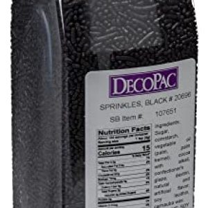 DecoPac Extra Large Black Sprinkles - Cake & Dessert Decorating 26oz