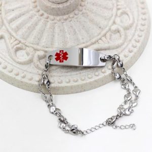 Vivaday Custom Medical Alert Bracelet – Red Icon & Info