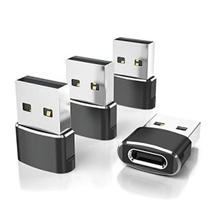 Elebase USB to USB C Adapter 4-Pack: Car Charger & Data