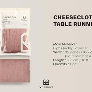 Boho Cheesecloth Table Runner – Peach Coral Gauze (10ft)