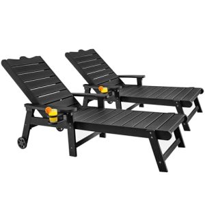 ONBRILL Patio Chaise Lounge Set of 2 – Adjustable HDPS