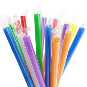 RENYIH 100 Pcs Jumbo Smoothie Boba Straws - Multi-Color