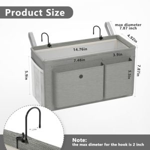 Edudif Bedside Caddy 2-Pack with Water Bottle Holder