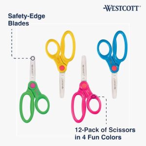 Westcott 5″ Kids Blunt Tip Scissors (12-Pack)