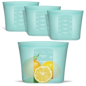 Annaklin 4-Pack Silicone Reusable Freezer Bags - Quart