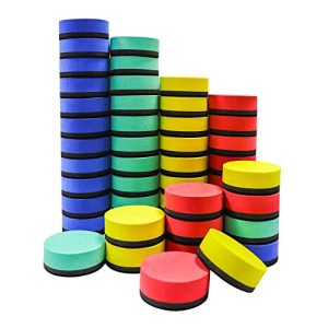 48-Pack Magnetic Mini Dry Erase Erasers – Classroom & Home
