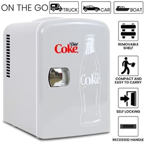 Diet Coke 6-Can Portable Mini Fridge & Beverage Cooler