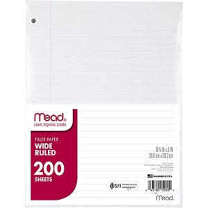 Mead Wide Ruled Loose Leaf Paper – 200 Sheet Filler
