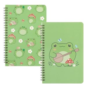 Cute Frog A5 Spiral Notebooks - 2 Pack College Ruled