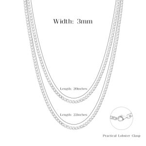 LUCKY2+7 Men’s Silver Cuban Link Chain – Stainless Steel