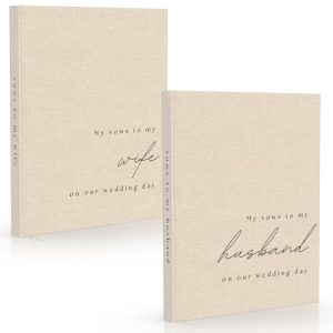 His & Hers Wedding Vow Books - Linen Hardcover Set