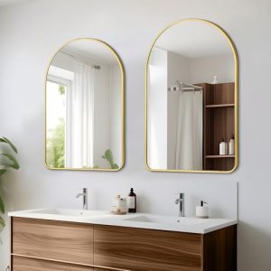 PUZONJIG 24×36 Arched Gold Vanity Mirror