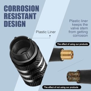 American Flag Tire Valve Stem Caps (12-Pack) Black