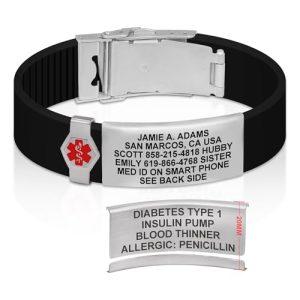 Divoti Custom Medical Alert ID Bracelet - Silicone & Steel