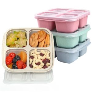 4-Pack Bento Snack Containers - Meal Prep Boxes