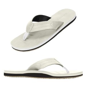 HAOLIRA Men's Arch Support Leather Flip Flops