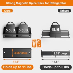 Magnetic Spice Rack for Fridge & Oven – 4 Pack Shelves