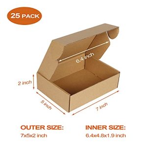 PHAREGE 7x5x2 Inch Shipping Boxes – 25 Pack Brown