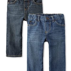 Toddler Boys’ Straight Leg Jeans 2-Pack – Carbon Wash