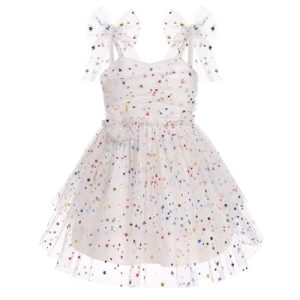 Baby Girl Sequin Stars Tutu Dress - White Princess