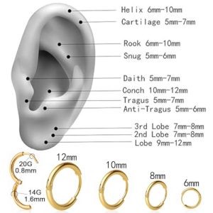 4 Pairs Small 14K Gold Plated Huggie Hoop Earrings Set