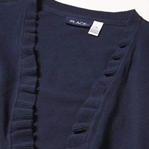 Girls’ Uniform Ruffle Cardigan Sweater – Tidal Blue