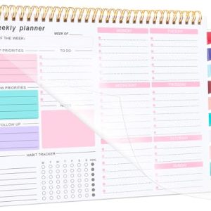 Weekly To Do List Notepad: Undated Desk Planner (Pink)