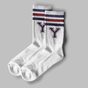 SSQBZU Initial ‘Y’ Striped Socks – Red & Navy