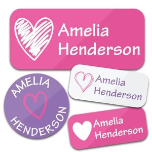 Personalized Daycare Name Labels for Kids - Bunny Hearts