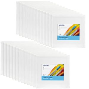 FIXSMITH 24-Pack 5x5 Inch Mini Canvas Boards for Painting