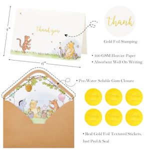 Cute Bear Thank You Cards 50-Pack with Envelopes