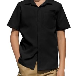 Boys' Black Short Sleeve Dress Shirt - Formal Uniform