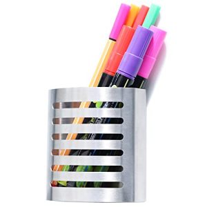 Magnetic Pen & Pencil Holder - Stainless Steel Organizer