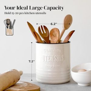 DOWAN 7.2″ Extra Large Ceramic Utensil Holder