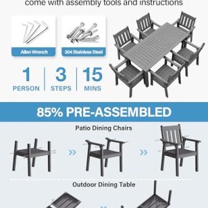 YEFU HIPS 7-Piece Outdoor Dining Set for 6