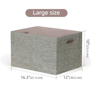 ORGMASTER 4-Pack Collapsible Linen Storage Bins, Coffee