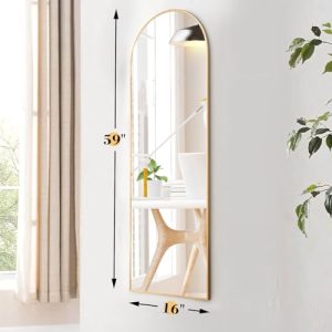 OLIXIS 59″x16″ Gold Arched Full Length Mirror