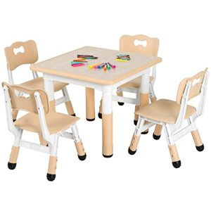 Arlopu Kids Table & Chairs Set – Adjustable & Easy Clean