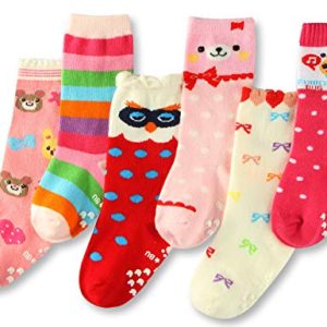 Toddler Girl Knee High Grip Socks 6 Pairs