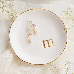 Ceramic Jewelry Tray - Decorative Trinket Dish for Women