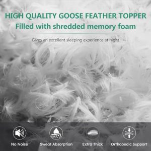 WhatsBedding Queen 5-Inch Goose Feather Topper
