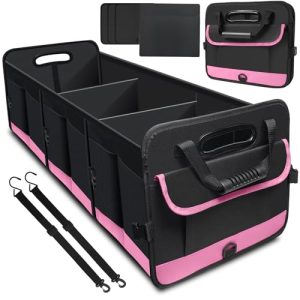 AOPHY 95L Large Capacity Trunk Organizer for Cars (Pink)