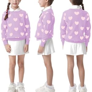 BOBOYOYO Girls’ Cotton Heart Sweater: Valentine Winter Pullover