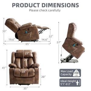 Electric Power Lift Recliner for Elderly – Massage & Heat