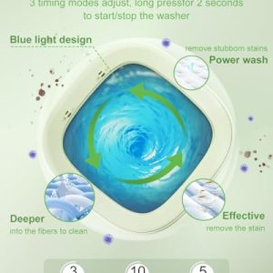 Portable Mini Foldable Washer Dryer – 16L Green