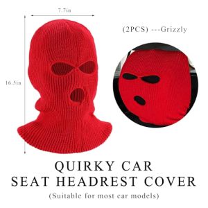 Funny Car Headrest Covers – Personalized Ski Mask Design