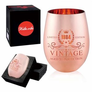 40th Birthday Wine Glass | Vintage 1984 Gift for Women